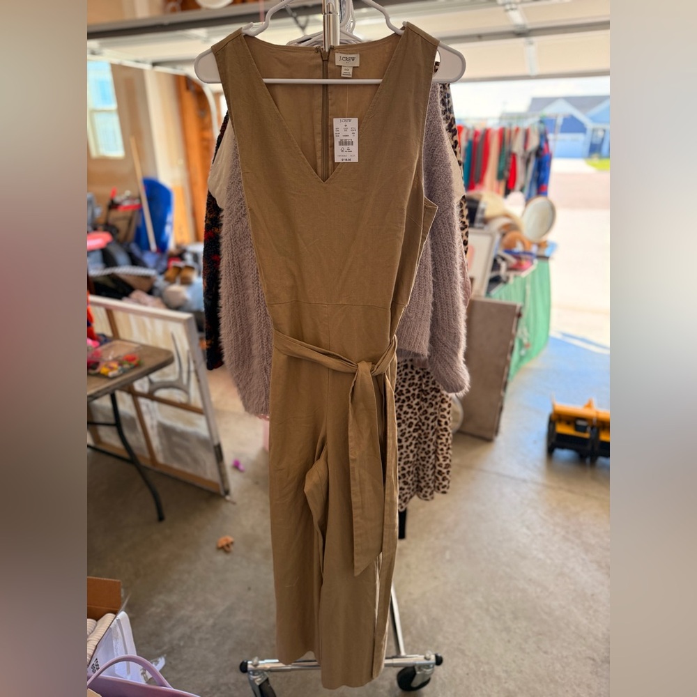 J. Crew Khaki Jumpsuit with Belt